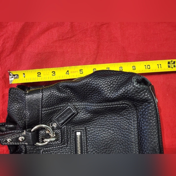 COACH | Penelope Black Handbag Shoulder Bag | Ruffle Top Pebbled Leather | Y2K - Picture 12 of 13